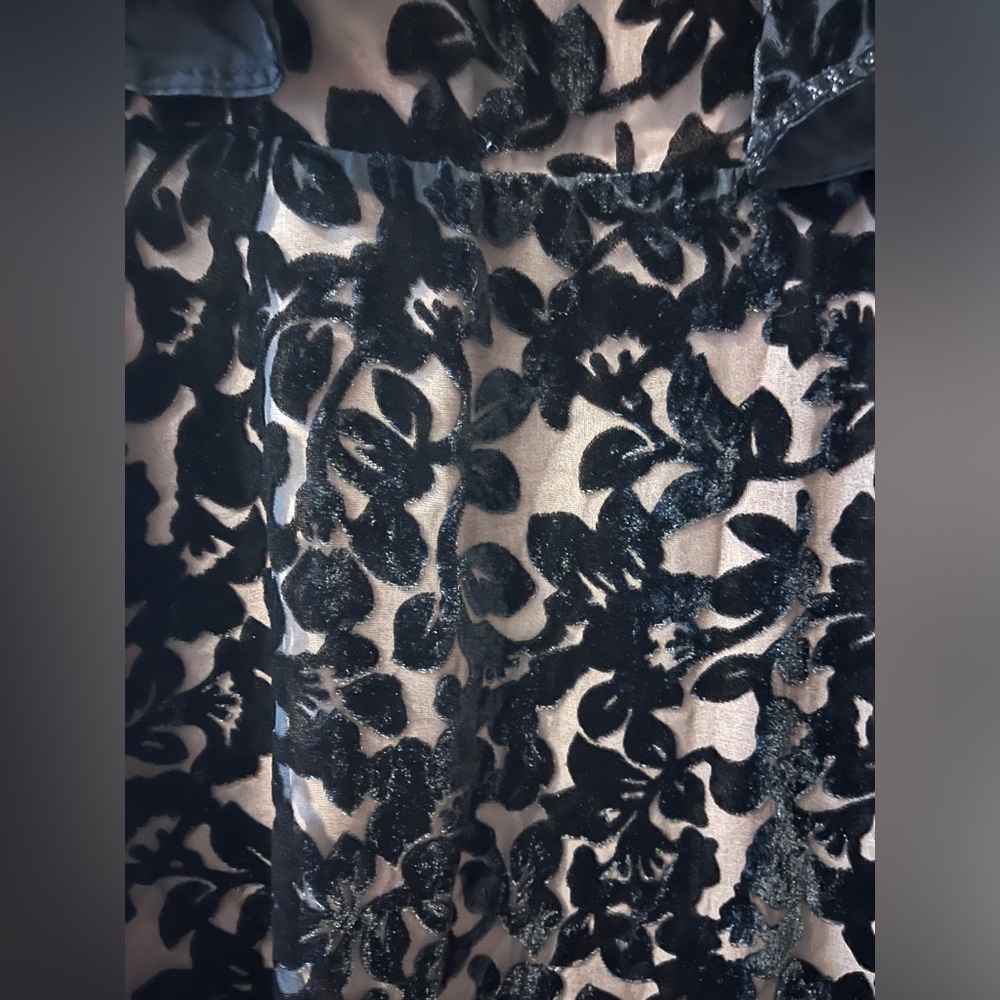 Foxiedox Black and Nude Velvet Lace Dress - Picture 2 of 5